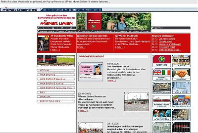 Screenshot wienerlinien.at - Startseite